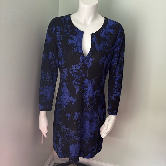 Diane Von Furstenberg DVF Indigo Print Raye Silk Dress size 10 - Picture 1 of 16